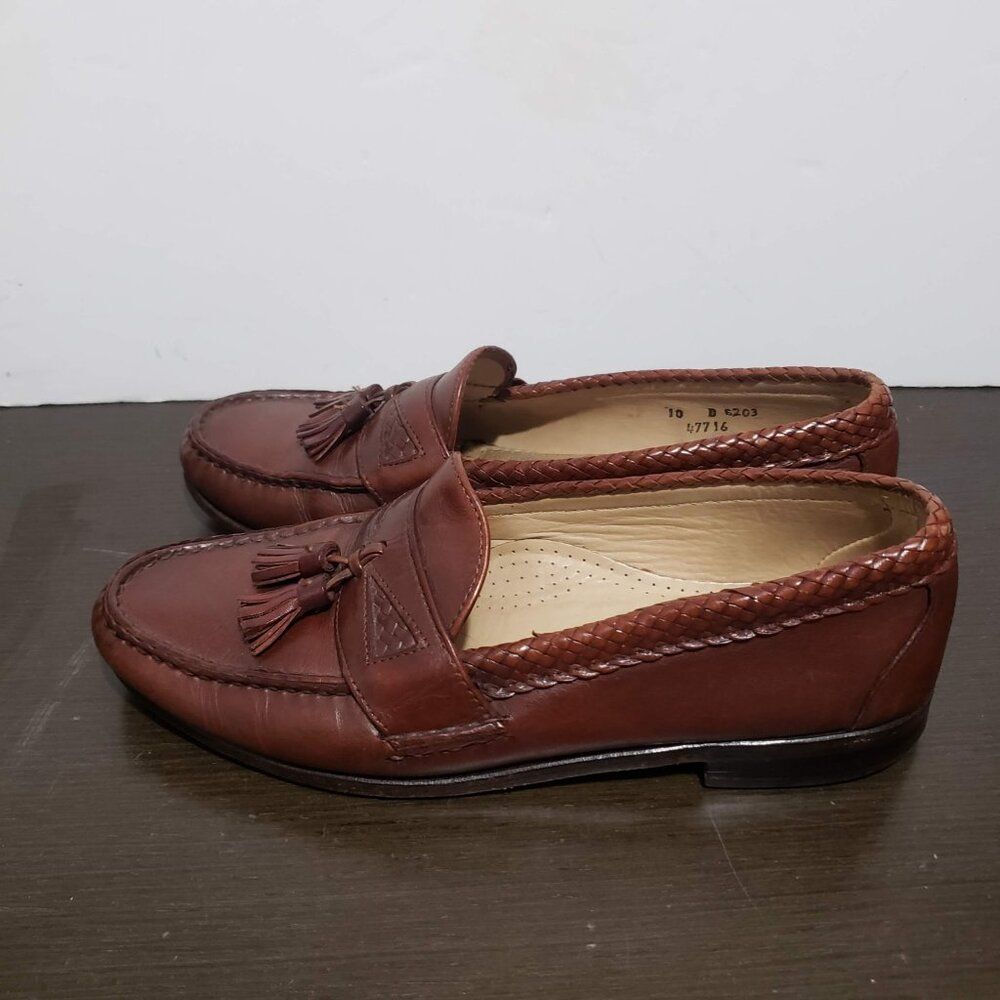Allen Edmonds Maxfield 6203 Brown Leather Dress Loafers Tassel USA Made 10D - Picture 7 of 14